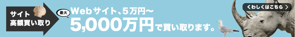 Webサイト、5万円〜最大5,000万円で買い取ります。